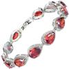 Rizilia RIVA Bracciale da tennis [18 cm/7 inch] con pietre preziose taglio a goccia, zirconia cubica CZ [5 colori disponibili] placcato oro bianco 18 carati, semplice eleganza moderna, medium, Zirconia cubica