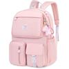 FANDARE Zainetti per bambini Cartelle per la scuola Zaino Scuola Ragazze Ragazzi Zainetto per 3-6 Grado Studenti Scuola Lavoro Escursioni Viaggi Daypacks Impermeabile Nylon Rosa Blu