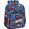 safta HOT WHEELS - Zaino scuola per bambini, ideale per bambini di diverse età, comodo e versatile, qualità e resistenza, 27 x 10 x 33 cm, multicolore, M, Casual