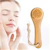 Generico Spazzola viso a secco setole naturali di Cinghiale e Legno di Bambù MADE IN ITALY - Rimuove Cellulite e pelle morta con Massaggio Scrub esfoliante Dry Brush Antirughe