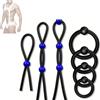 stoqucel Set da 7 pezzi di corda in silicone nero, può essere ritardato