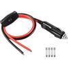 GELRHONR Spina maschio per accendisigari da 12 V con cavo e interruttore on/off, ricambio per presa accendisigari da 15 A, cavo resistente con luce LED per auto, radio Cb, compressore d'aria (0,6 m)