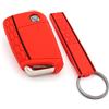 Finest Folia - Custodia portachiavi + Keytag per chiavi dell'auto a 3 pulsanti, cover in silicone