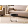 Atelier Del Sofa Elegante pouf con inserti in metallo, diametro 40 cm e altezza | 50% cotone / 50% poliestere Easy Clean Fabric, 32 DNS Foam for Comfort | Perfetto per gli spazi moderni