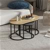 Hanah Home Elegante set da tavolo (3 pezzi), rovere e antracite, 90 x 45 x 45 cm e 35 x 40 x 30 cm, 100% melamina rivestita, spessore 18 mm, cornice in metallo, ideale per gli spazi moderni