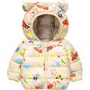 Baogaier Giubbotto Bambini Invernale, Bambina Antivento Cappotto Inverno Motivo Auto Beige Giubbotti con Cerniera Leggero Caldo Outwear Ragazzi Vestiti Giacca Bimba Bimbo 3-4 Anni
