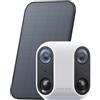 VIRTAVO XM1, Telecamera WiFi Esterno Senza Fili, Doppia Lente Vista Panoramica 160°, Videocamera di Sorveglianza con Pannello Solare, Visione Notturna Starlight a Colori, Rilevamento PIR, SD/Cloud