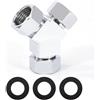 Elegrip Connettore per Tubo Flessibile G1/2, 3 Vie, Y per Bracci Doccia, Bidet WC, Spruzzatore, Adattatore Valvola Angolare