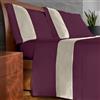 IPERSAN Set Completo Lenzuola Matrimoniali, 100% Cotone, 1 Lenzuolo da sopra 260x290cm + 1 Lenzuolo da sotto 180x200cm + 2 Federe 83x52cm, con Bordo Colorato in Raso, Made in Europe