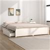Capwee Giroletto Matrimoniale 160x200 con Cassetti Struttura Letto con Cassetti Letto Matrimoniale con Contenitore in Legno-Bianco-160 x 200 cm