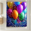 Generic Tenda da doccia con palloncini colorati, vivaci coriandoli decorazione per il bagno per compleanni e feste, tenda da doccia moderna in tessuto impermeabile con ganci, 182 x 248 cm