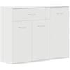 vidaXL Credenza Minimalista con Ante e Cassetto Robusta Elegante Madia Armadietto Cassettiera Arredo Casa Bianca 88x30x70 cm in Multistrato