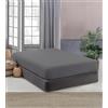 IlGruppone Lenzuolo Sotto No Stiro Con Angoli Elasticizzati Tinta Unita Effetto Raso Fino 27 Cm Lenzuola Microfibra Anallrgica Letto Coprimaterasso - Antracite - Piazza e mezza