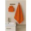 Corredocasa Set 3 Asciugamani Bagno Viso, Bidet e Telo Doccia - Made in Italy in Morbida Spugna 100% Cotone Kit Completo, Tris Bagno: Asciugamano Grande 100x150, Mani 55x105, Ospite 40x60 (Arancione)