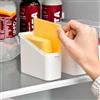 Generic Contenitore piatto per formaggio a fette per frigorifero, 2-4 pezzi per formaggio con coperchio ribaltabile, contenitori per formaggio in plastica, supporto per risparmio