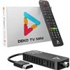 Deko TV MINI Stick - Decoder Digitale Terrestre 2025 WiFi - DVB-T2 Decoder PVR HEVC - Main 10 Bit - USB WiFi Multimedia PVR [2in1 telecomando]