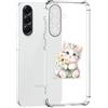 Guxira Cover Protettiva per Samsung Galaxy A56 5G, Carino Antiurto Trasparente Silicone Custodia Floreale Design Cover Antipolvere Protettiva Case per Galaxy A56 - Gatto
