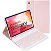 Nsyee Custodia con Tastiera per Samsung Galaxy Tab S6 Lite 2024/2022/2020 10,4 Pollici, Layout Italiano, Tastiera per Samsung Tab S6 Lite, Rimovibile Bluetooth Tastiera, S6 Lite Tablet 10,4, Rosa