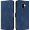 EATCYE Cover per Samsung Galaxy A8 2018 / A5 2018, Flip Libro Libretto Custodia in Pelle PU per Samsung A8 2018 / A5 2018 [Protezione Completa] [Slot per Scheda] [Funzione di Supporto] (Blu)