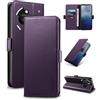 Yunubeyii Cover Libro per Nothing Phone 3a - [Blocco RFID] Luxury PU Leather Portafoglio Card Holder Magnetic Phone Custodia con Kickstand, Cover Protettiva Antiurto, Viola