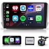 podofo [8 Core 6G+128G]Autoradio Carplay per Peugeot 208/2008 (2012-2018) con radio touchscreen da 10,1 pollici, Android Auto/BT/GPS/WIFI/DSP/FM/RDS/Controllo al volante