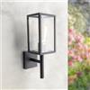 M Ledme Lanterna da parete per esterni serie Ducte - IP44, attacco E27, lampada in stile lanterna in acciaio nero e vetro per giardino, terrazza o ingresso (lampadina non inclusa)
