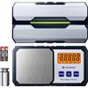UNIWEIGH Bilancia digitale tascabile da 200 g/0,01 g, precisione piccola grammo once con 6 unità, bilancia per gioielli, bilancia moneta con 50 g di pesi per alimenti/monete/oro/polvere, display LCD