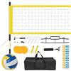 LIFEZEAL Rete da pallavolo per piscina, rete da pallavolo portatile, con pali regolabili in altezza, design antiscivolo, marcatori, pompa, martello, borsa per il trasporto (giallo)