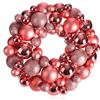 com-four® Ghirlanda natalizia per porte - Ghirlanda dell'Avvento con varie palline di albero di Natale in bellissimi colori Ø circa 32 cm - Grande decorazione natalizia lucida - Ghirlanda