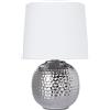 ARTE LAMP Lampada da comodino cromato/bianca - lampada da scrivania con cavo - lampada touch LED con paralume in tessuto per soggiorno e camera da letto