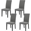 FRKOKRFA Set di 4 coprisedia elasticizzati, rimovibili, lavabili, moderne, elastici, per casa, hotel, banchetti, feste, matrimoni (grigio chiaro)