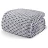 Exclusivo Mezcla Coperta Plaid Pile di Flanella per Divano, 230x270 CM Coperta Letto Matrimoniale con Elegante Jacquard, Morbida e Calda, Grigio chiaro