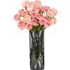 Koelaa Vaso in Acrilico Grigio Trasparente per Fiori - Vasi Cilindrici Infrangibili Decorativi, Portafiori Moderno per Interni/Esterni, Regalo Matrimonio/Casa/Ufficio, Centrotavola per Cena - 10x25cm