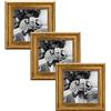 CABBEL Cornice portafoto 20x20 cm oro - Set da 3 - Cornice barocca in stile antico con vetro acrilico infrangibile - per foto, poster, certificati - elegante e decorativa