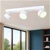Doughelec Plafoniera Lampada da Soffitto LED 3 Faretti, 18W Faretti da Soffitto Bianco Plafoniera Orientabili LED Bianco Caldo Faretto da Parete Moderna 3 Luce per Soggiorno Cucina Cameretta