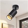 meoaow plafoniera LED 1 lampadina faretto da soffitto: faretti GU10 neri faretto da parete orientabile faretti da soffitto in metallo per interni per corridoio cucina soggiorno, senza lampadina
