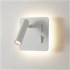 ouglres Lampada Lettura da Parete,con Interruttore Bianca,Lampada a Muro Led Interna 3W+8W, Luce Lettura orientabile a 180°,Illuminazione da Parete Per Camere da Letto, Soggiorni, Lampada da Comodino,3000K
