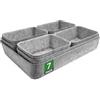 Captainfive Confezione da 7 contenitori per cassetti da 50x58 cm, contenitori impilabili in feltro, sistema di organizzazione dei cassetti per scrivania, toletta, comodino, armadio (grigio chiaro)