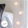 Lights4fun Catena Luminosa di 20 Palle in Cotone con LED Bianchi Caldi ed Interruttore per Interni