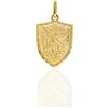 forme di Lucchetta - San Michele Arcangelo Medaglia Scudata Oro 14 carati - 'Sanctus Michael - Quis Ut Deus?' - Gioiello di Protezione - Made in Italy