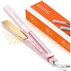 Faszin Piastra Capelli Professionale Stretta 2-in-1, Titanio Ionico, Riscaldamento 20s, Display LCD, Per Lisci, Ricci e Styling Precisi, Meglio di Piastre Larghe（Stella rosa）