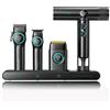 VGR Professional Barber Combo, Tagliacapelli Rifinitore Rasoio a Lamina e Asciugacapelli Ionico 4 in 1 Kit Barbiere Professionale, Motore Potenziato, Display LED, Base di Ricarica e Custodia, Nero