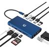 OOTDAY Hub USB C, 12 in 1, splitter USB C con 2 x 4 K, 100 W PD, USB C 3.0, 4 USB A, USB C Hub LAN per Dell/HP/Lenovo