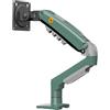 Ergosolid Supporto da scrivania con molla a gas per schermi LCD 17″-30″,verde oliva, VESA 75 mm e 100 mm, rotazione a 360° con peso da 2 a 9 kg