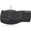 Perixx PERIBOARD-512 Tastiera ergonomica - Tastiera condivisa - USB - Consigliato per braccia da tennis -QWERTZ Disposizione tedesca - Nero