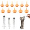 Foyods 14 siringhe per cibo per gattini, capezzoli per animali domestici con siringa, in silicone, per gattini e cuccioli, mini capezzoli riutilizzabili per animali domestici con siringhe