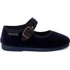 Pisamonas Ballerine con Cinturino Velluto Fibbia Dorata Antica Misurare 30 Colore Blu