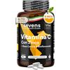 SEVENS NUTRITION Vitamina C 1000 mg e Zinco con Bioflavonoidi e Rosa Canina - 180 Compresse | Vitamina C 100% Pura, Naturale e Vegana - Supporta il Sistema Immunitario - Riduce Stanchezza e Affaticamento - Antiossidan