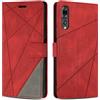 SONWO Cover per Huawei P20 PRO Custodia, Flip Caso in PU Pelle Case Cover Premium Portafoglio Custodia per Huawei P20 PRO, Supporto Stand, Slot per Schede, Rosso