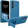 kwmobile 1x Custodia Compatibile con Samsung Galaxy S25 - Cover Supporto Dita - Back Case per Smartphone - Protezione Gommata Blu Indaco